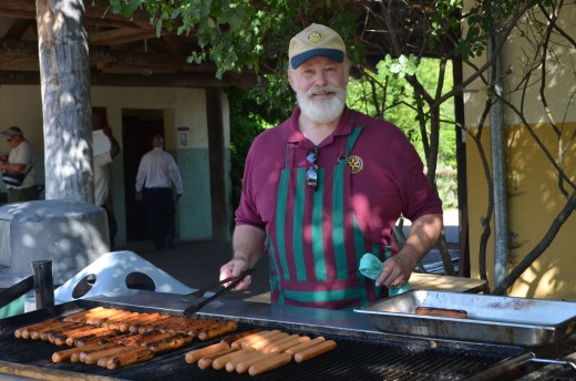 Uncle cooking for the Rotary at the zoo