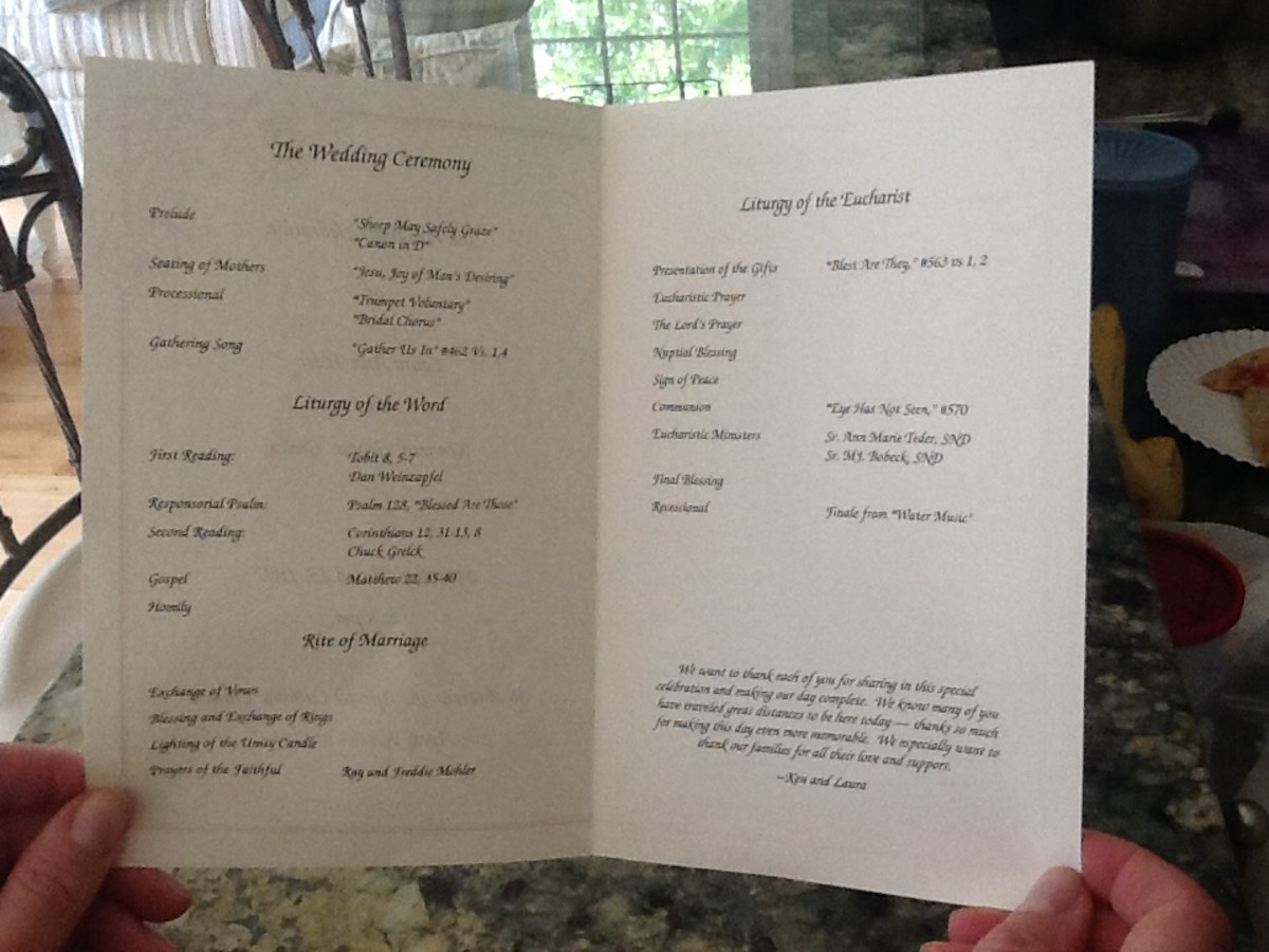 Sample Catholic Wedding Program Holidappy