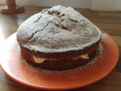 Frosty Mountain Lemon Curd and Double Cream Cake