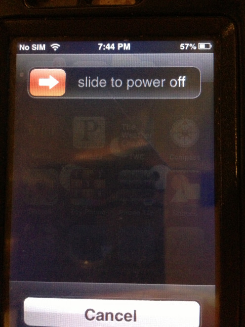 The Slide to Power Off screen.