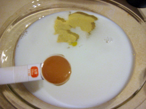 milk, egg white and raw honey