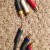 The component connectors are the dark green, red and blue connectors on their own branch. The red and white audio connectors are on the other branch of the cable.