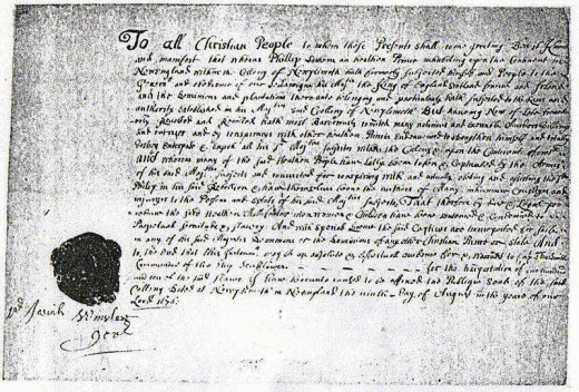 Warrant Signed by Governor Winslow of Plymouth for the Sale of Indian Captives as Slaves