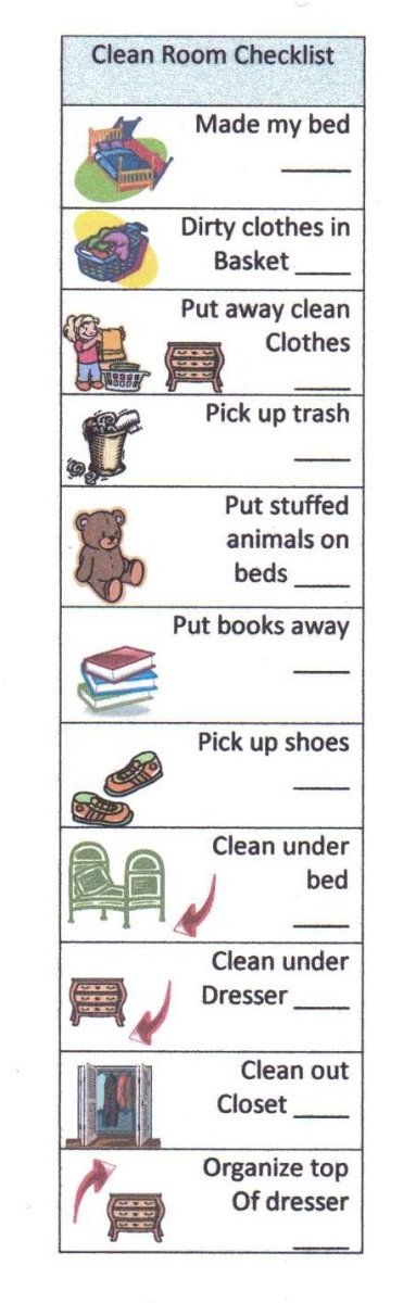 Room Cleaning Chart