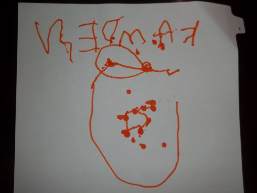 If your child writes his/her name backwards at first do not get discouraged.  The more practice they get writing their name the better they will become at it.