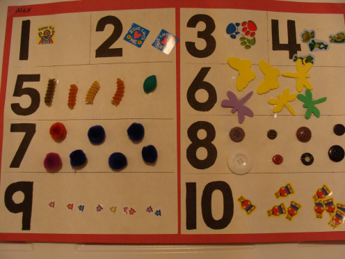 Creating art with numbers is a great way to practice counting.