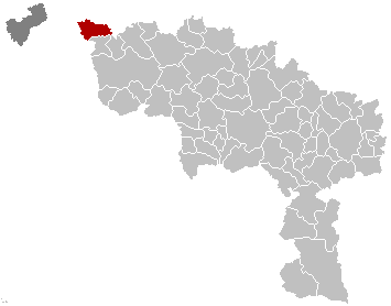 Map location of Mouscron / Moeskroen, Hainaut / Henegouwen, Belgium