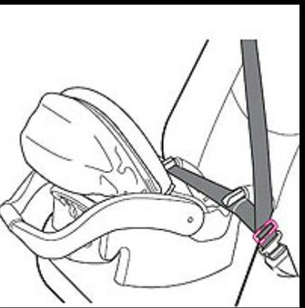 rear-facing car seat in back seat 