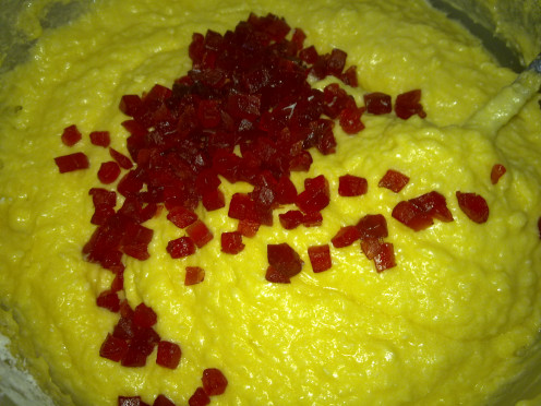 add in diced red cherries