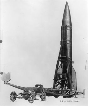 V2 missile and its launching platform
