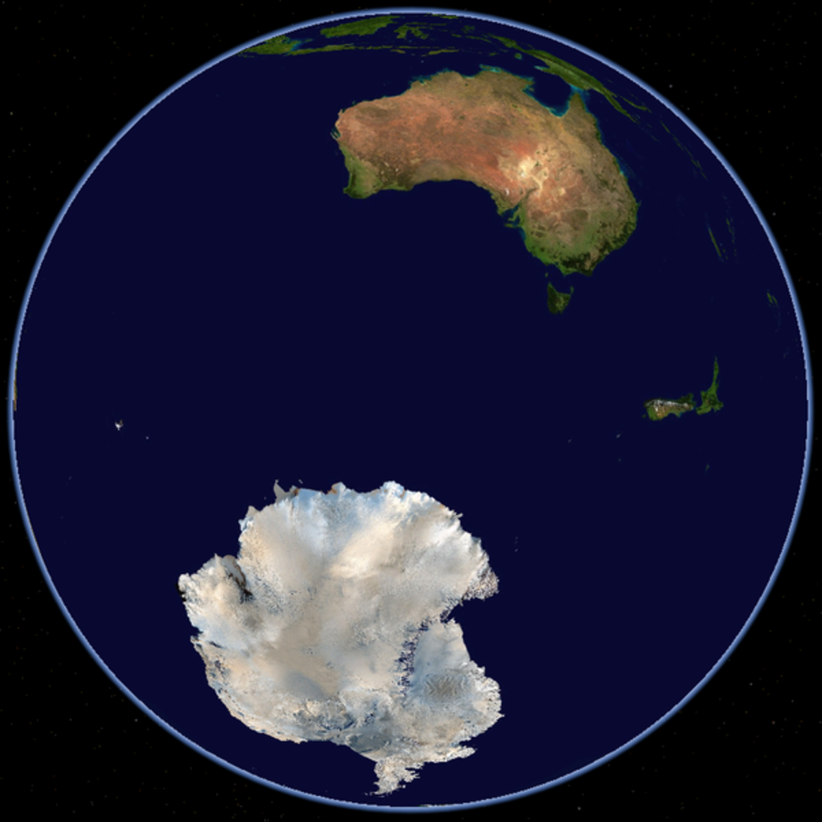Antarctica on a map