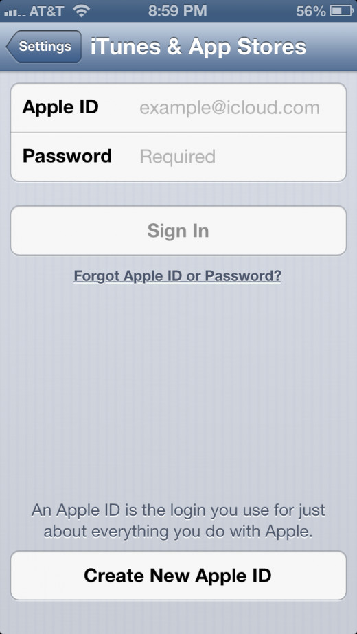 Enter the username and password associated with the Apple ID you want to use.