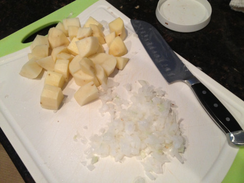 Potatoes and Onions chopped