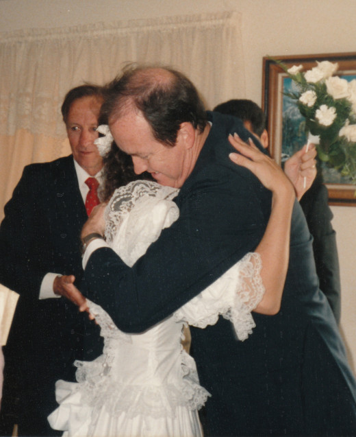 Wedding Hug, Dad and I