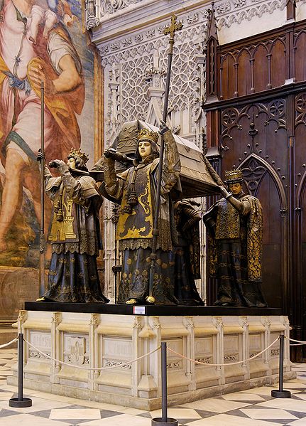 The tomb of Christopher Columbus (Seville cathedral, Spain)