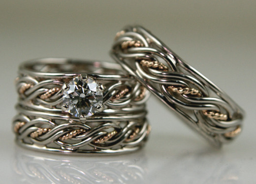 Diamond and platinum wedding ring