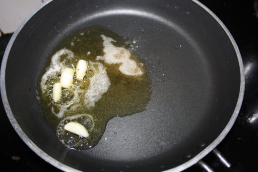 Garlic fried in ghee