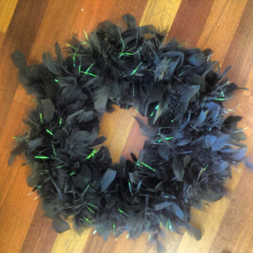 Feather boa wreath