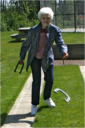Exercise, Playing Horseshoes - helps Balance and Gait issues - Plus, It's Fun!