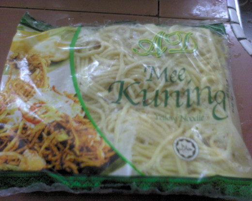 a packet of yellow noodles