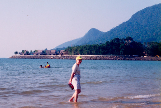 Damai Beach With its Lovely Mountain Backdrop