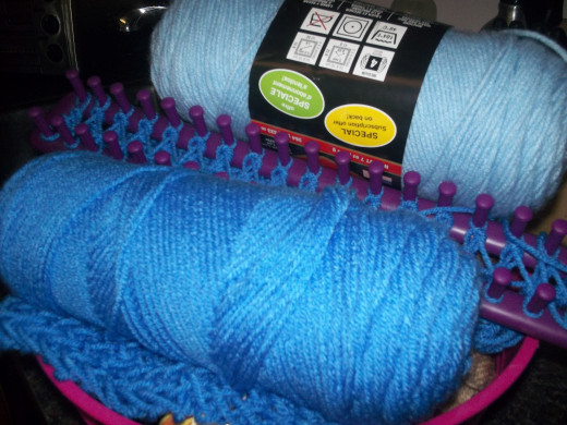 Knitting supplies from a long forgotten project.