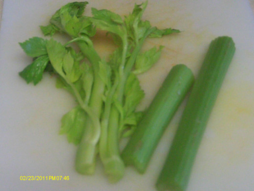 Be sure to use the leafy part of the celery for flavor, too.