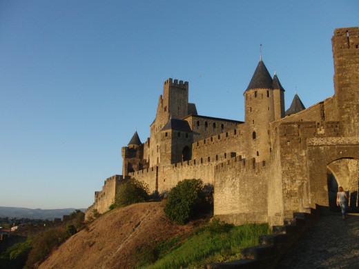 Carcassonne Castle at sunset  