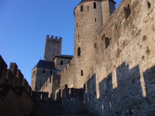Inside the outside wall of Carcassonne Castle