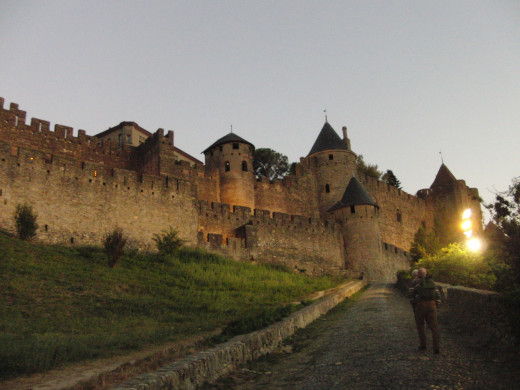 Carcassonne Castle at sunset  