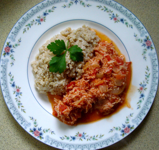 Tasty Tomato Boortha and Simple Coconut Rice
