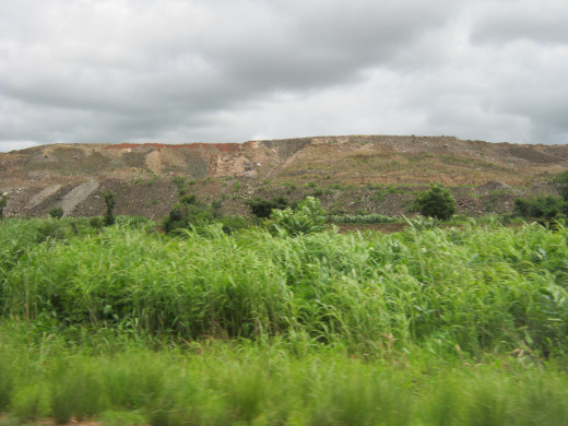 Mining - low grade ore stockpile, potential  source of acid mine drainage must be managed prior to discharge into streams, rivers or the sea. 