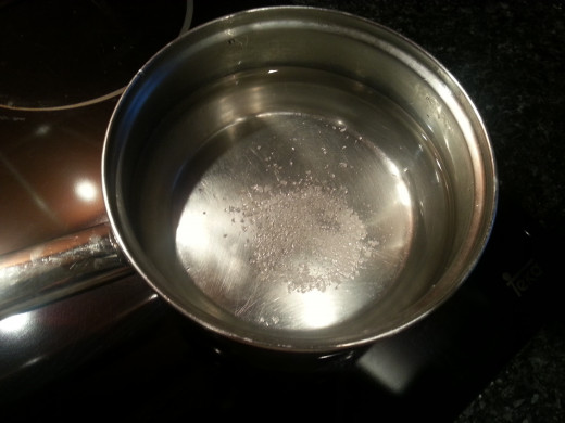 Pan with water and salt