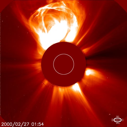 Coronal mass ejections occur on the sun when magnetic fields between sunspot pairs snap and release billions of tons of supercharged ions and electrons into space. Sometimes these head straight to earth.