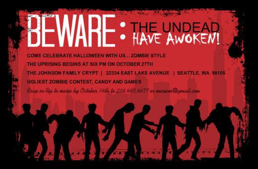 A great looking invite can drive people to a party quicker than brains will drive a zombie!