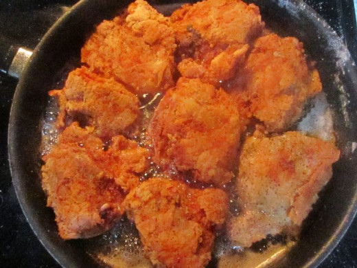 Fried chicken almost done! Yum!