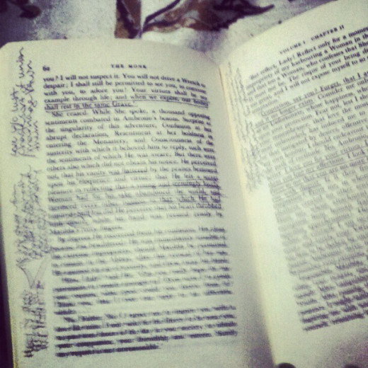 Book notes (in M.G. Lewis' The Monk)