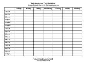 A sample schedule