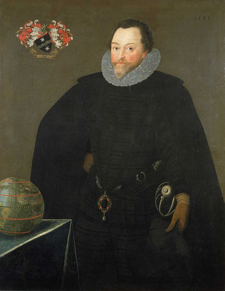 A portrait of Sir Francis Drake painted in 1591.