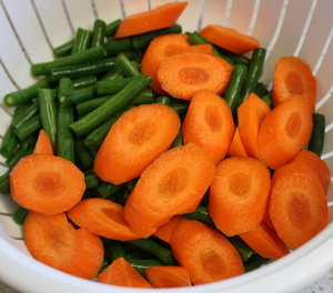 Carrots and beans are healthy and low calorie