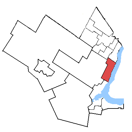 Map location of Oakville Riding, Ontario