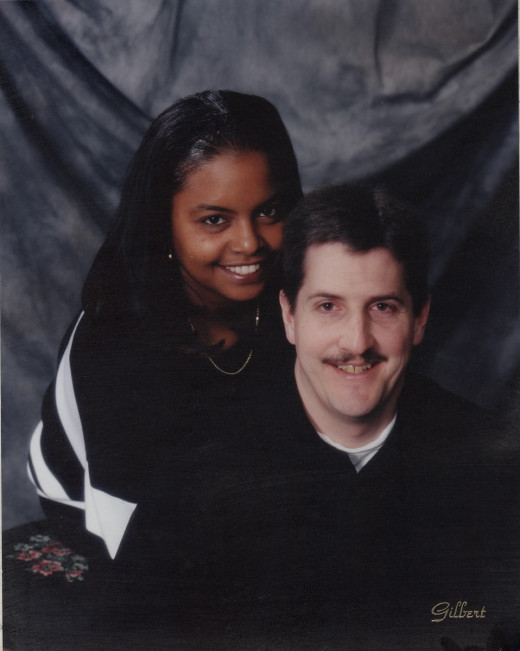 The author and his wife, Amy in 2001--the first time in United States publishing history that a white man and a black woman appeared on a book cover.
