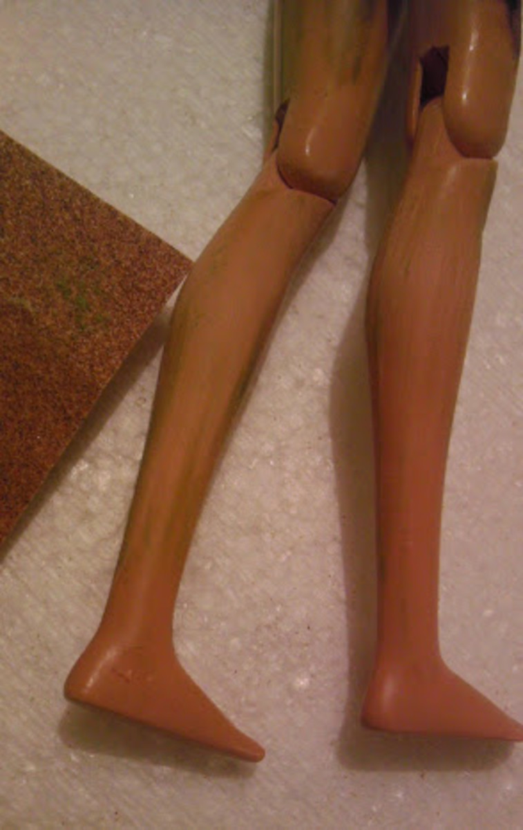 Barbie's legs, post-sanding