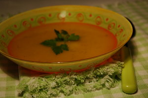 A bowl of warm soup helps curb the appetite