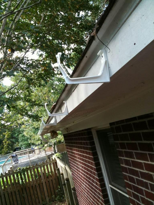 The gutters will snap into these support brackets.