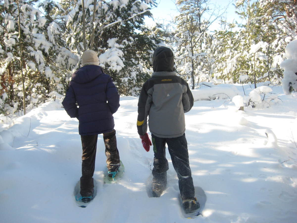 Snowshoeing is a fun way to get fresh air and exercise in the winter.