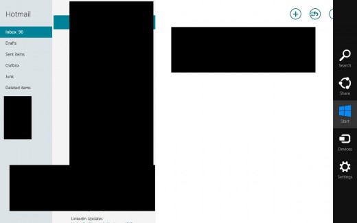 Click the "Windows" and "C" buttons at the same time to open the Windows 8 Charms bar.