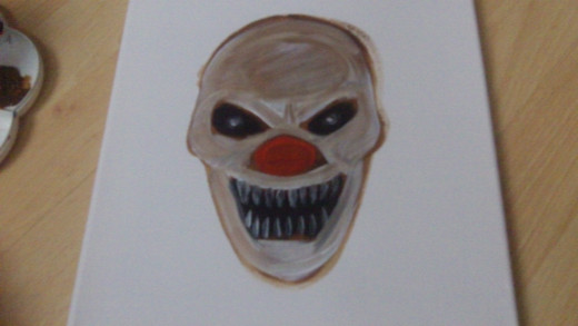 Teeth and eyes painted in with Titanium White.
