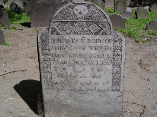 Headstone of Mary Goose, Boston