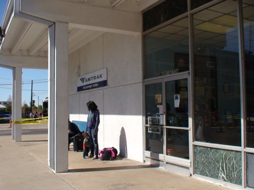 In October 2012, the Union Pacific travelling exhibit stopped at Houston's Amtrak Station.